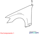 Mercedes-Benz 07-13 S550 Fender Front Left 2218800118