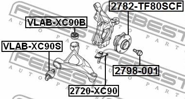 FEBEST 2003 Volvo XC90 Achsbolzen Antriebswelle 2798-001