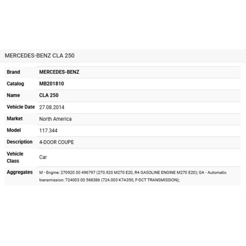 Sensore di battito Mercedes-Benz CLA 250 AMG 2014 A2709050900