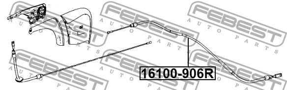 FEBEST CHRYSLER Feststellbremsseil 16100-906R