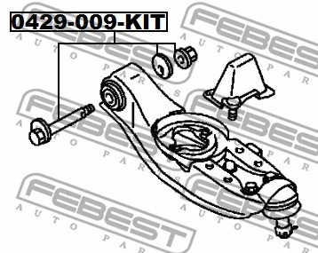 Febest 08-15 Mitsubishi L200 Sturzverstellung Exzenterschraubensatz 0429-009-KIT