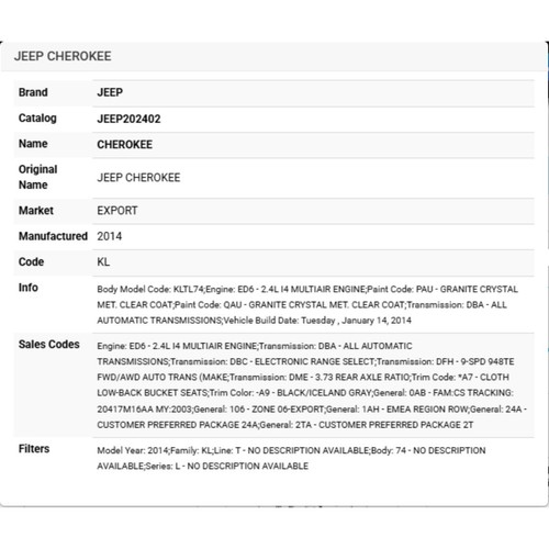 Griglia altoparlante Jeep Cherokee 2014 1YY64DX9AA