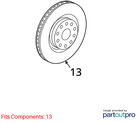 06-16 Volkswagen Passat Disc Brake Rotor 5Q0615301F
