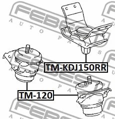 FEBEST 2017-2026 Toyota Land Cruiser Motorlager hinten TM-KDJ150RR