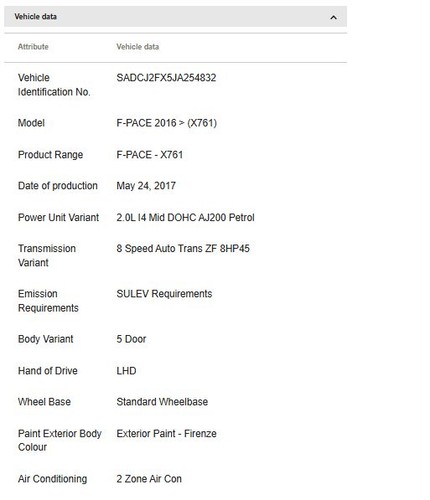 2017-2023 Jaguar F-Pace Roof Console T4A13755PVJ