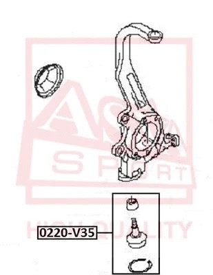 Febest 2003-2007 Infiniti G35 Ball Joint Front Steering Knuckle 0220-V35